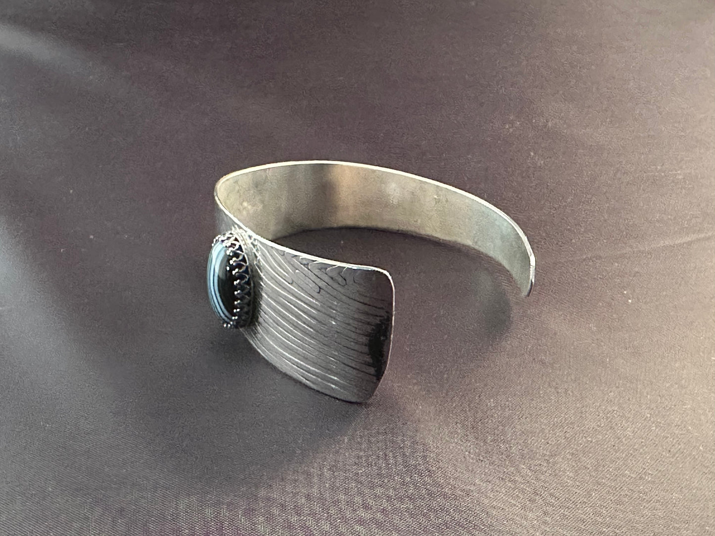 Botswana Agate & Stirling Silver Cuff