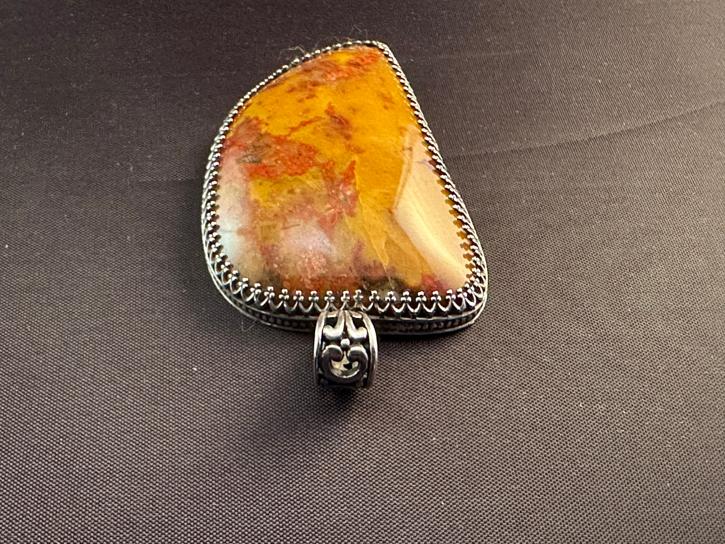 Tennessee Agate & Stirling Silver Pendant