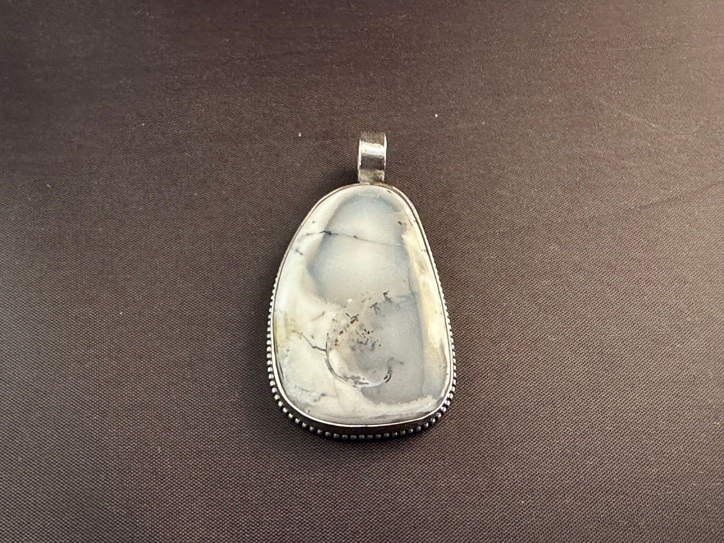 Dendritic Agate & Serling Silver Pendant