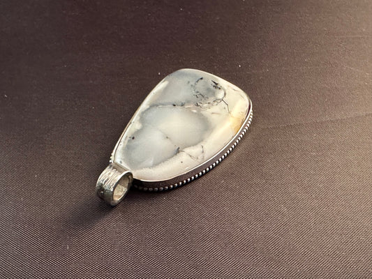 Dendritic Agate & Serling Silver Pendant